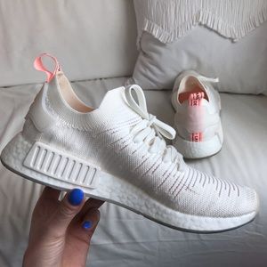 Adidas NMD_R1 STLT Primeknit Shoes - White & Pink